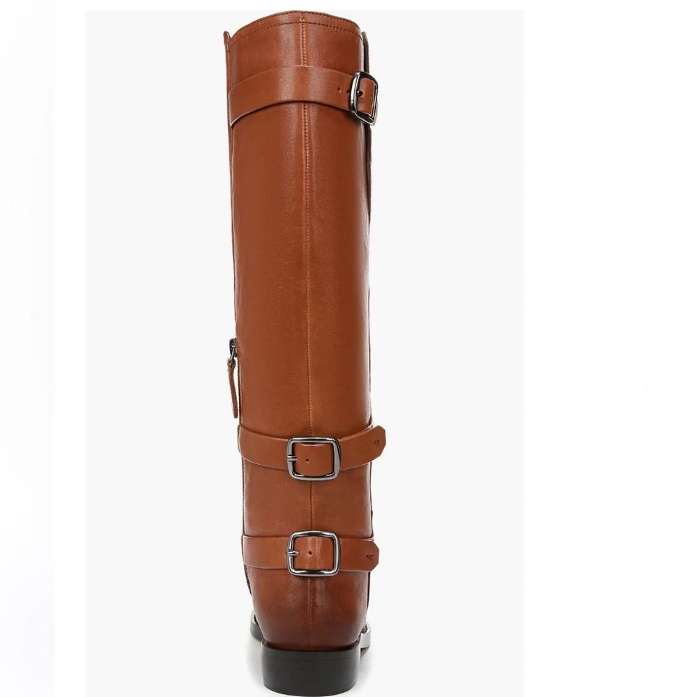 Franco Sarto Padova Brown Leather Knee High Zip Up Riding Boots - Sz 9.5M, NIB